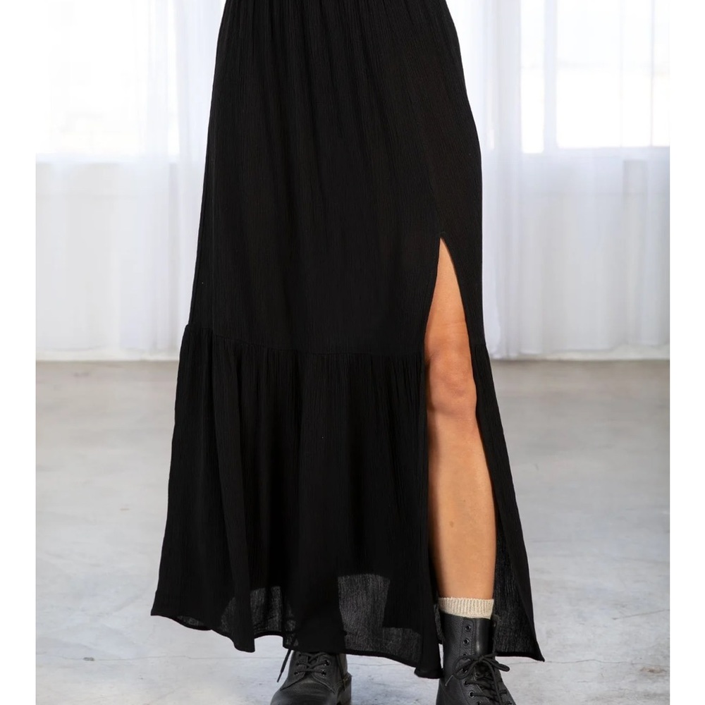 Black Love Stitch Maxi Skirt